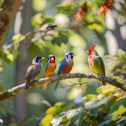 Birds Watching Streamside